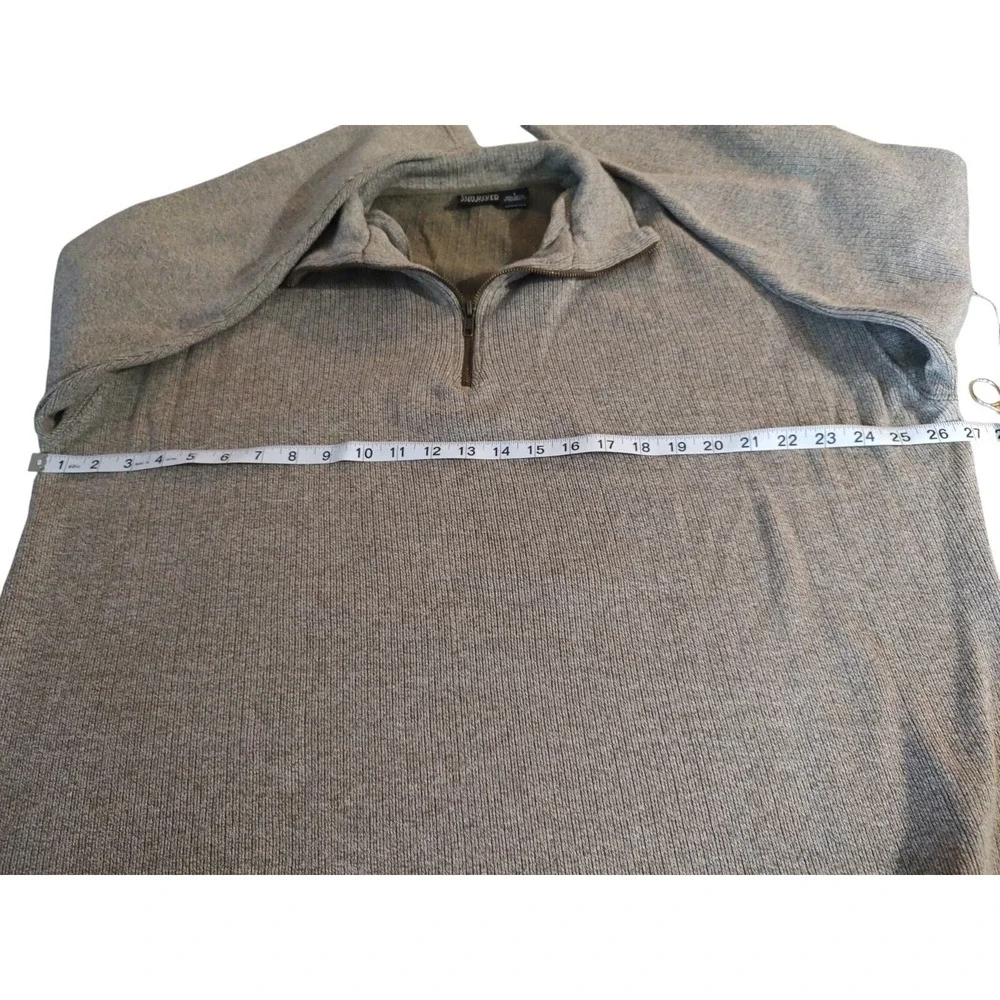 Sun River Clothing Co Sweater Casual Quarter Zip Mens Size Large Brown‎